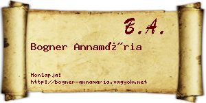 Bogner Annamária névjegykártya
