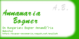 annamaria bogner business card